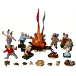 Pixi UDERZO : MINI & VILLAGE ASTERIX Le Banquet d'Astérix / Boîte N°5 : Le Feu - 7 fig. + 8 access