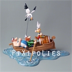 Pixi UDERZO : ASTERIX La Barque d'Astérix couleur bois + Mouette / Galerie Collin